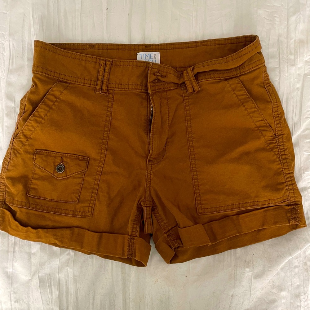 Time and Tru camel moto shorts size 6